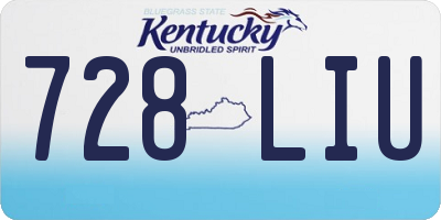 KY license plate 728LIU