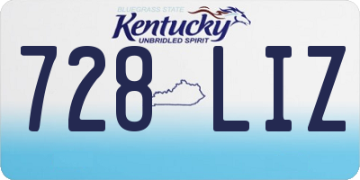KY license plate 728LIZ
