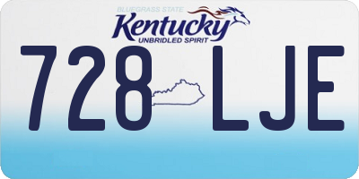 KY license plate 728LJE