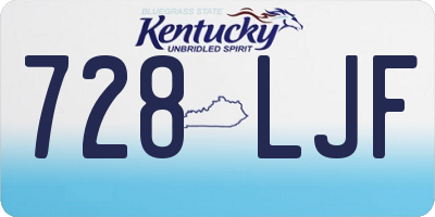 KY license plate 728LJF