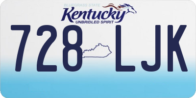 KY license plate 728LJK