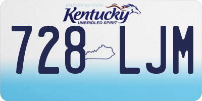 KY license plate 728LJM
