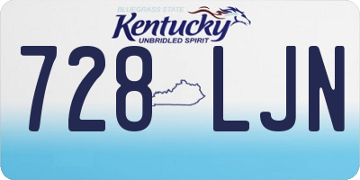 KY license plate 728LJN