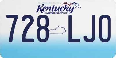 KY license plate 728LJO