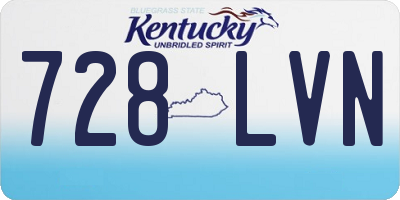 KY license plate 728LVN