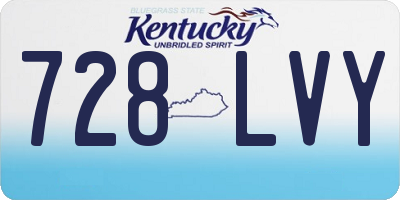 KY license plate 728LVY