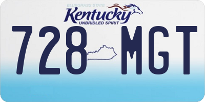 KY license plate 728MGT