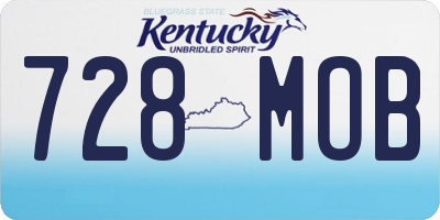 KY license plate 728MOB