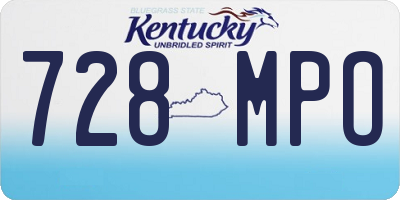 KY license plate 728MPO
