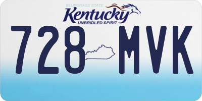 KY license plate 728MVK