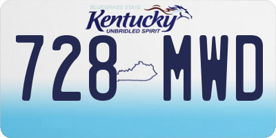 KY license plate 728MWD