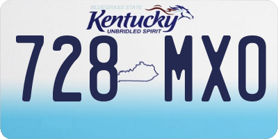 KY license plate 728MXO