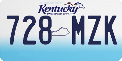KY license plate 728MZK
