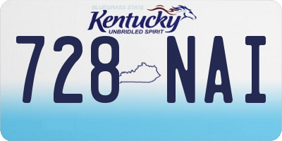 KY license plate 728NAI