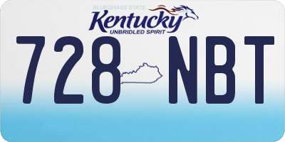 KY license plate 728NBT