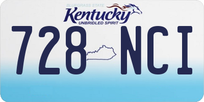 KY license plate 728NCI