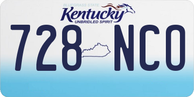KY license plate 728NCO