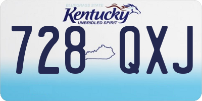KY license plate 728QXJ