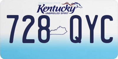KY license plate 728QYC