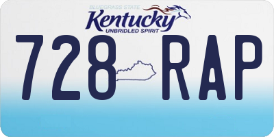 KY license plate 728RAP
