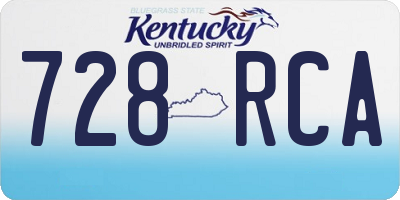 KY license plate 728RCA