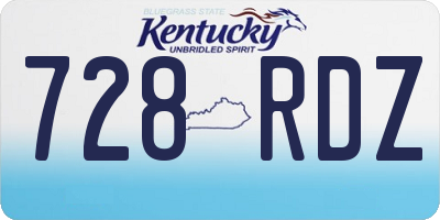 KY license plate 728RDZ