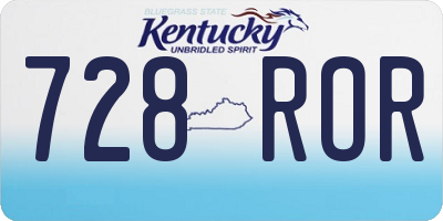 KY license plate 728ROR