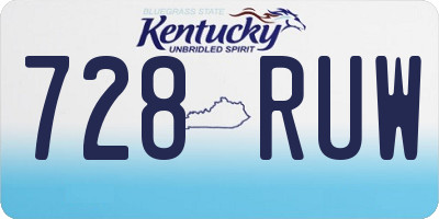 KY license plate 728RUW