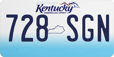 KY license plate 728SGN