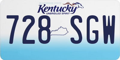 KY license plate 728SGW