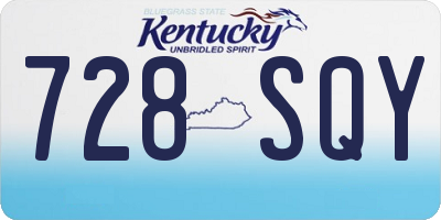 KY license plate 728SQY