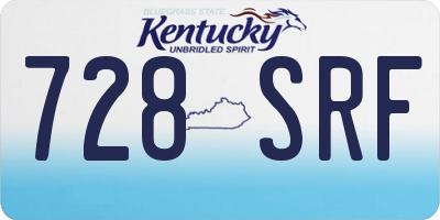 KY license plate 728SRF