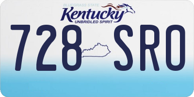 KY license plate 728SRO