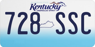 KY license plate 728SSC