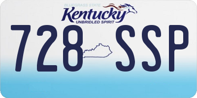 KY license plate 728SSP