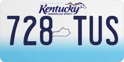 KY license plate 728TUS