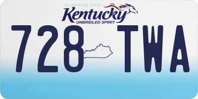 KY license plate 728TWA