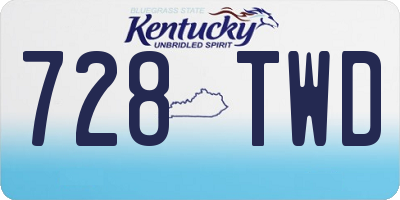 KY license plate 728TWD