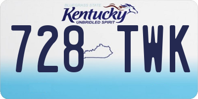 KY license plate 728TWK