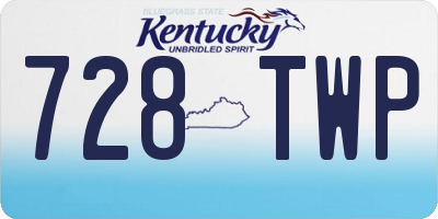 KY license plate 728TWP
