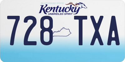 KY license plate 728TXA