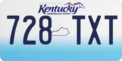 KY license plate 728TXT