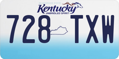 KY license plate 728TXW