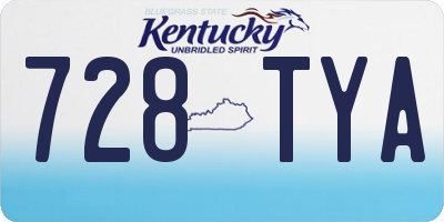 KY license plate 728TYA
