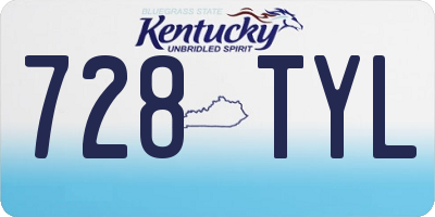 KY license plate 728TYL