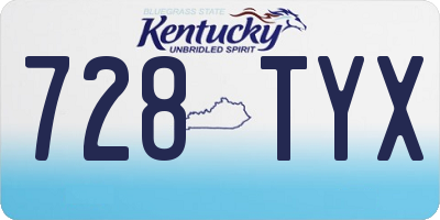 KY license plate 728TYX