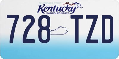 KY license plate 728TZD