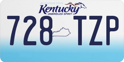 KY license plate 728TZP