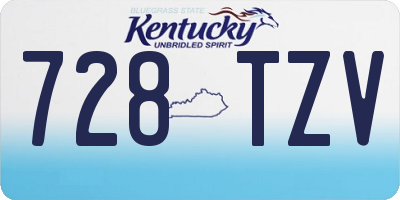 KY license plate 728TZV