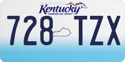 KY license plate 728TZX